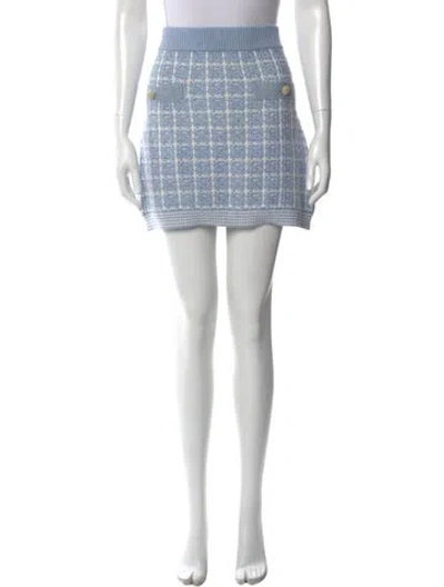 Pre-owned Loveshackfancy Plaid Print Mini Skirt