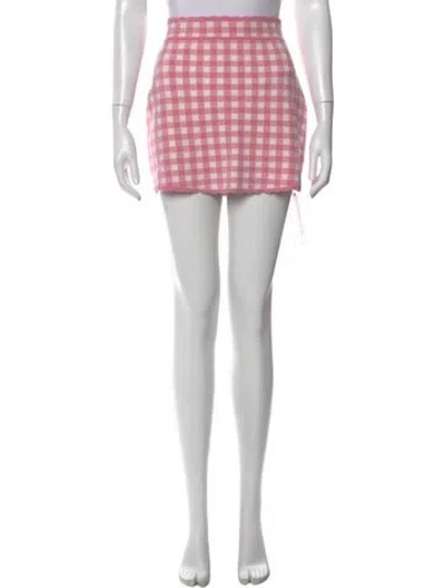 Pre-owned Loveshackfancy Plaid Print Mini Skirt