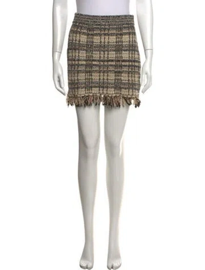 Pre-owned Loveshackfancy Plaid Print Mini Skirt