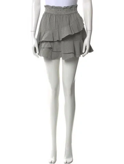 Pre-owned Loveshackfancy Plaid Print Mini Skirt In Black/white