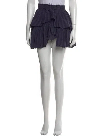 Pre-owned Loveshackfancy Plaid Print Mini Skirt In Blue