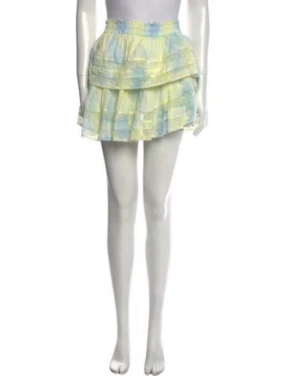 Pre-owned Loveshackfancy Plaid Print Mini Skirt In Multi