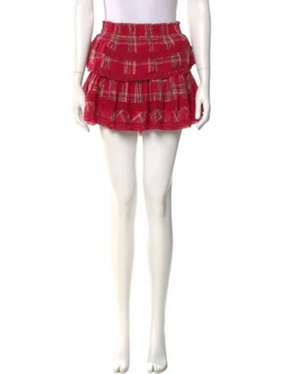 Pre-owned Loveshackfancy Plaid Print Mini Skirt In Multi
