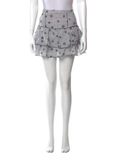 Pre-owned Loveshackfancy Plaid Print Mini Skirt In Multi