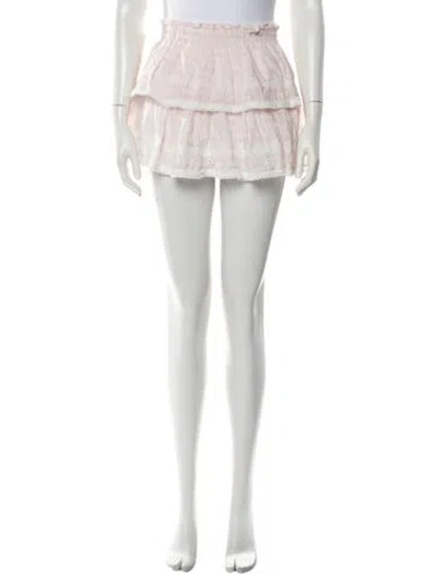 Pre-owned Loveshackfancy Plaid Print Mini Skirt In Neutral
