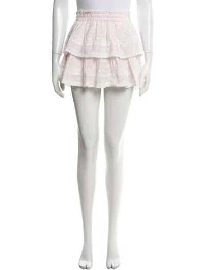 Pre-owned Loveshackfancy Plaid Print Mini Skirt In Neutral