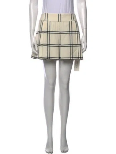 Pre-owned Loveshackfancy Plaid Print Mini Skirt In Neutrals