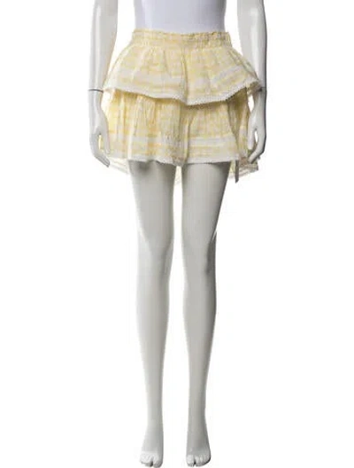 Pre-owned Loveshackfancy Plaid Print Mini Skirt In Neutrals