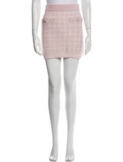 Pre-owned Loveshackfancy Plaid Print Mini Skirt In Pink