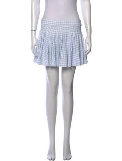 Pre-owned Loveshackfancy Plaid Print Mini Skirt W/ Tags In Blue/white