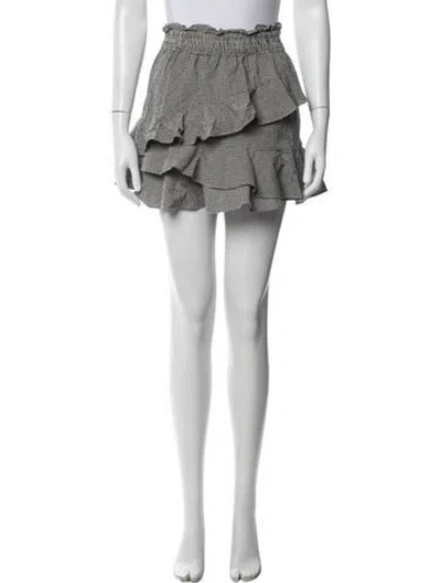 Pre-owned Loveshackfancy Plaid Print Mini Skirt In White