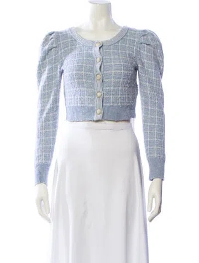 Pre-owned Loveshackfancy Plaid Print Scoop Neck Sweater