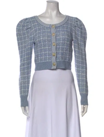 Pre-owned Loveshackfancy Plaid Print Scoop Neck Sweater