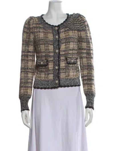 Pre-owned Loveshackfancy Plaid Print Scoop Neck Sweater