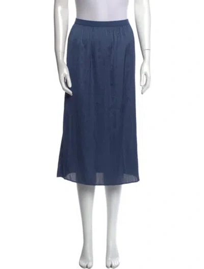Pre-owned Loveshackfancy Pleated Accents Midi Length Skirt In Blue