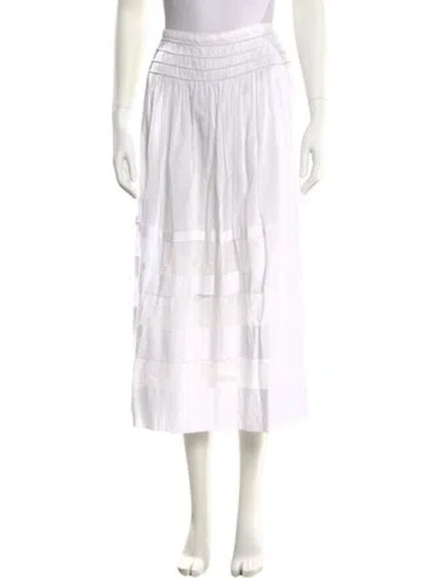 Pre-owned Loveshackfancy Pleated Accents Midi Length Skirt In Neutral
