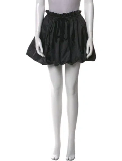 Pre-owned Loveshackfancy Pleated Accents Mini Skirt In Black