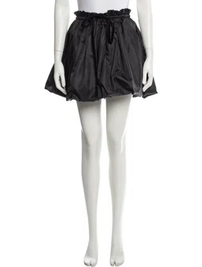 Pre-owned Loveshackfancy Pleated Accents Mini Skirt In Black