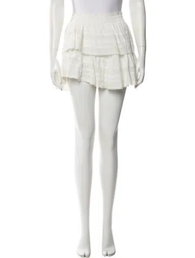 Pre-owned Loveshackfancy Pleated Accents Mini Skirt In Neutral