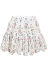 Loveshackfancy Pleated Mini Skirt In Floral Print In Multi