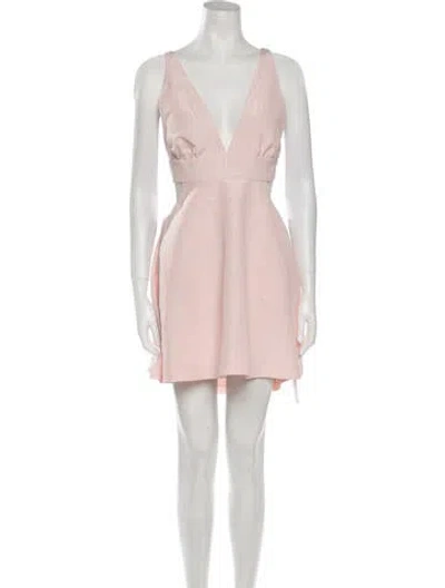 Pre-owned Loveshackfancy Plunge Neckline Mini Dress In Pink