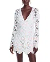 Loveshackfancy Poemes Long Sleeve Lace Minidress In Garden Petals Multi
