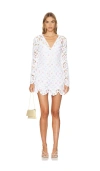 Loveshackfancy Poemes Long Sleeve Lace Minidress In Garden Petals Multi
