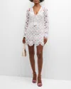 Loveshackfancy Poemes Long Sleeve Lace Minidress In Garden Petals Multi