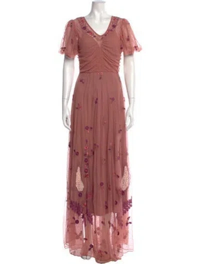 Pre-owned Loveshackfancy Polka Dot Print Long Dress In Pink