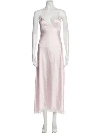 Pre-owned Loveshackfancy Polka Dot Print Long Dress In Pink