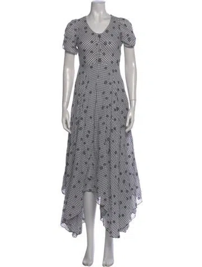 Pre-owned Loveshackfancy Polka Dot Print Long Dress In White