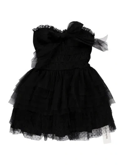 Pre-owned Loveshackfancy Polka Dot Print Mini Dress In Black