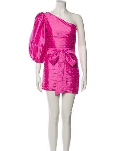 Pre-owned Loveshackfancy Polka Dot Print Mini Dress In Pink