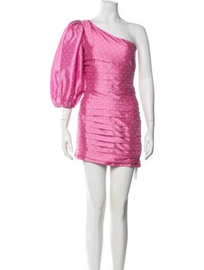 Pre-owned Loveshackfancy Polka Dot Print Mini Dress In Pink