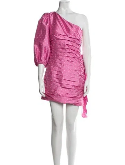 Pre-owned Loveshackfancy Polka Dot Print Mini Dress In Pink
