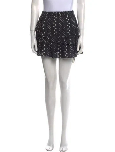 Pre-owned Loveshackfancy Polka Dot Print Mini Skirt In Black