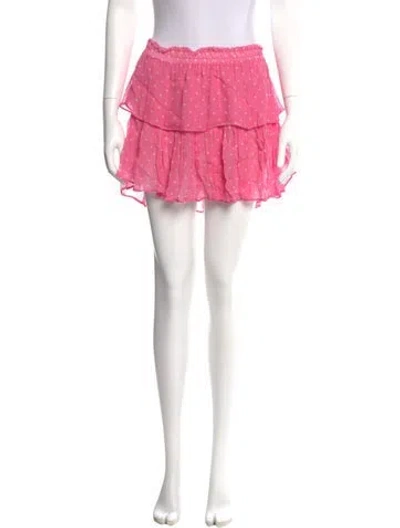 Pre-owned Loveshackfancy Polka Dot Print Mini Skirt In Multi