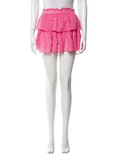 Pre-owned Loveshackfancy Polka Dot Print Mini Skirt In Multi