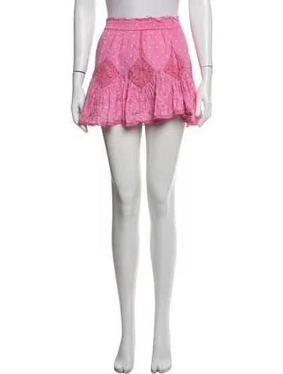 Pre-owned Loveshackfancy Polka Dot Print Mini Skirt In Multicolor