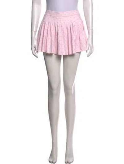 Pre-owned Loveshackfancy Polka Dot Print Mini Skirt In Pink