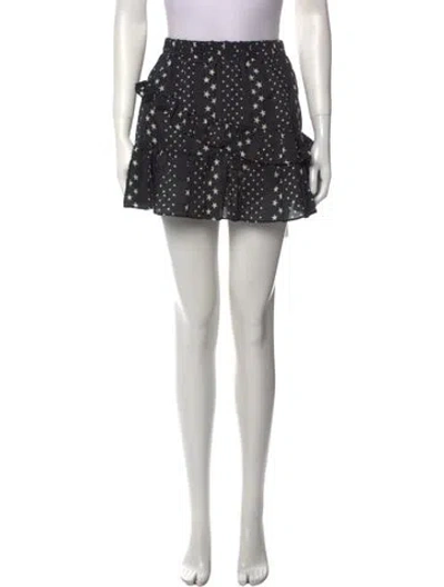 Pre-owned Loveshackfancy Polka Dot Print Mini Skirt W/ Tags In Black