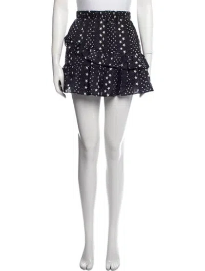 Pre-owned Loveshackfancy Polka Dot Print Mini Skirt W/ Tags In Black