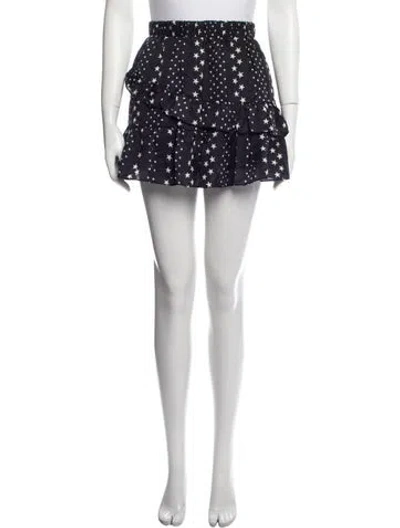 Pre-owned Loveshackfancy Polka Dot Print Mini Skirt W/ Tags In Black