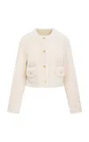 Loveshackfancy Popelka Vegan Fur Jacket In Creme