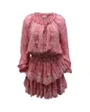 Loveshackfancy Popover Mini Dress In Pink Viscose In Pink