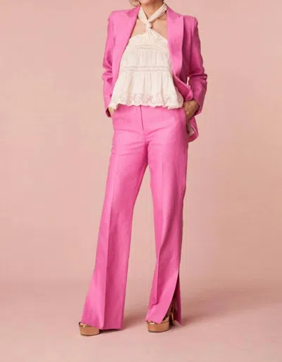 Loveshackfancy Poppet Straight Leg Tailored Pants In Meadow In Pink