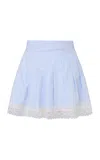 Loveshackfancy Portman Cotton Skirt In Blue