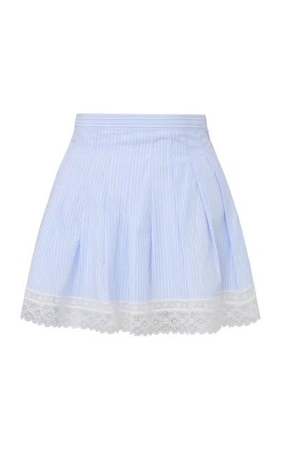Loveshackfancy Portman Cotton Skirt In Blue