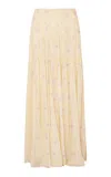 Loveshackfancy Positano Printed Maxi Skirt In Yellow