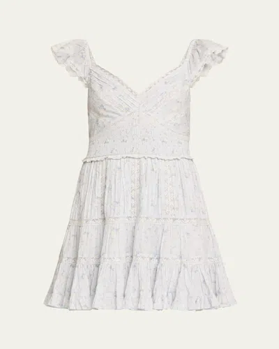 Loveshackfancy Presline Floral Mini Dress In White